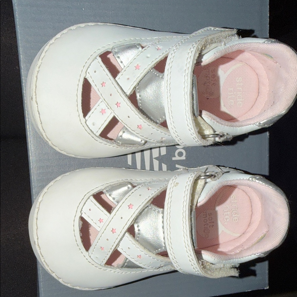 Stride Rite White and Silver Shoes